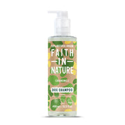 Bottle of Faith in Nature Chamomile Dog Shampoo on a white background