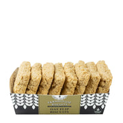 Box of Farmhouse Biscuits with oat flavor on a white background