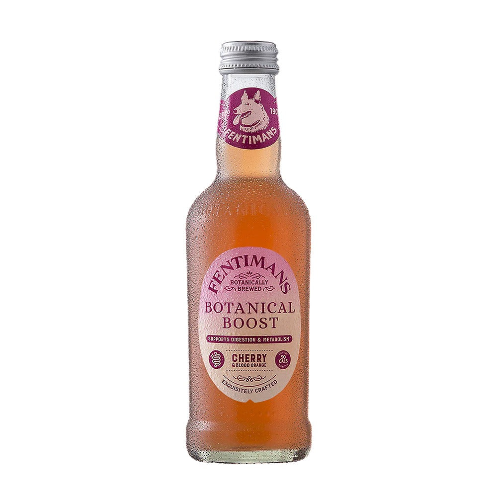 Fentimans Botanical Boost Cherry bottle on a white background