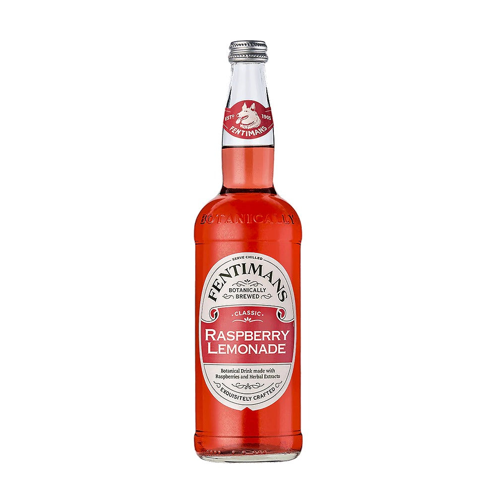 Fentimans Raspberry Lemonade bottle on a white background