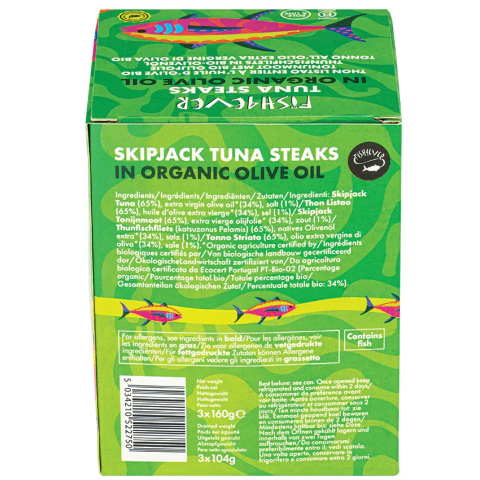Fish4ever Azores Skipjack Tuna Steaks in Olive Oil 3 x 160g