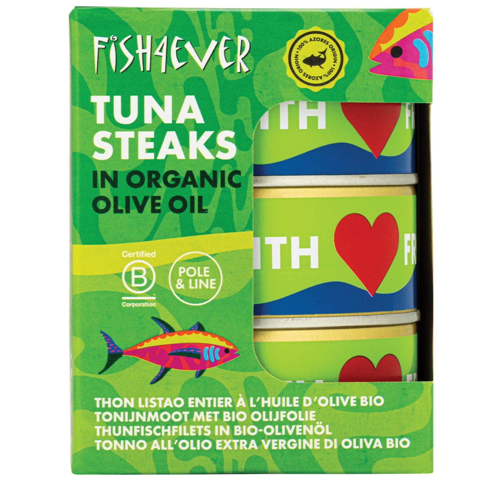 Fish4ever Azores Skipjack Tuna Steaks in Olive Oil 3 x 160g