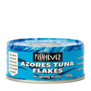 Can of Fishaever Azores Tuna Flakes on a white background
