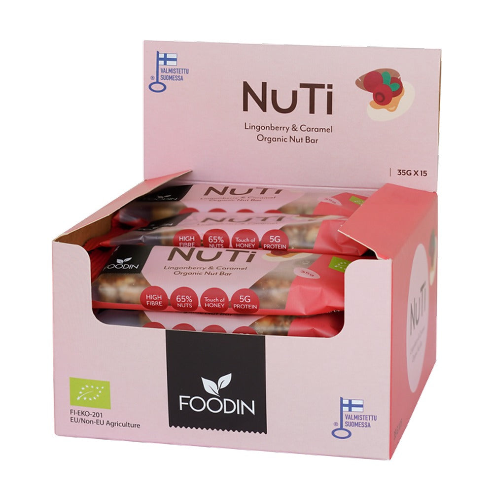 Foodin NUTI Lingonberry & Cashews 15 x 35g