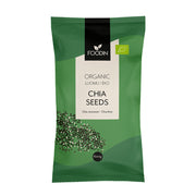 Packaging of FOODIN organic chia seeds on a white background