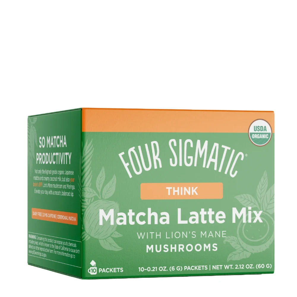 Four Sigmatic Matcha Latte Mix packaging on a white background