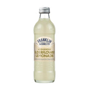 Bottle of Franklin & Sons Hedgerow Elderflower Lemonade on a white background