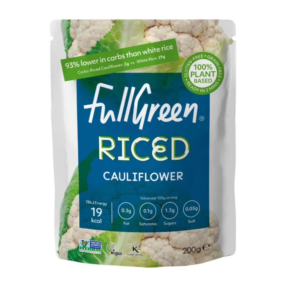FullGreen riced cauliflower package on a white background