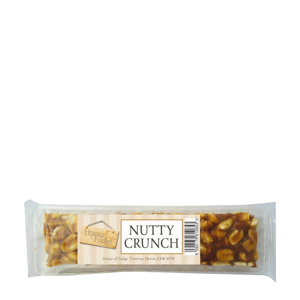 Packaged Nutty Crunch snack bar with visible branding on a white background