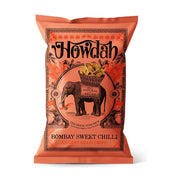 Howdah Bombay Sweet Chilli ancient grain chips packaging on a white background