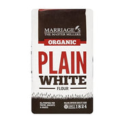Bag of Marriage's Organic Plain White Flour on a white background