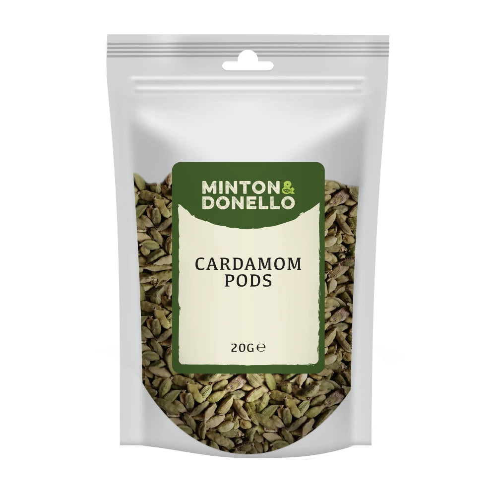 Pack of Minton & Donello Cardamom Pods on a white background