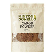 Minton & Donello Carob Powder packaging on a white background