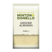 Packaging of Minton & Donello Ground Almonds on a white background