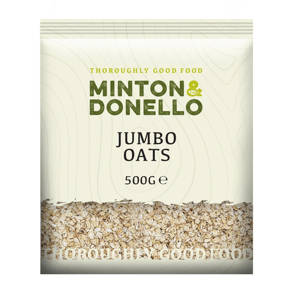 Minton & Donello Jumbo Oats packaging on a white background