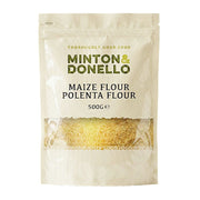 Minton & Donello maize flour polenta flour package on a white background