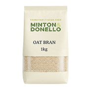 Bag of Minton & Donello oat bran on a white background