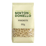 Bag of Minton & Donello pine nuts on a white background
