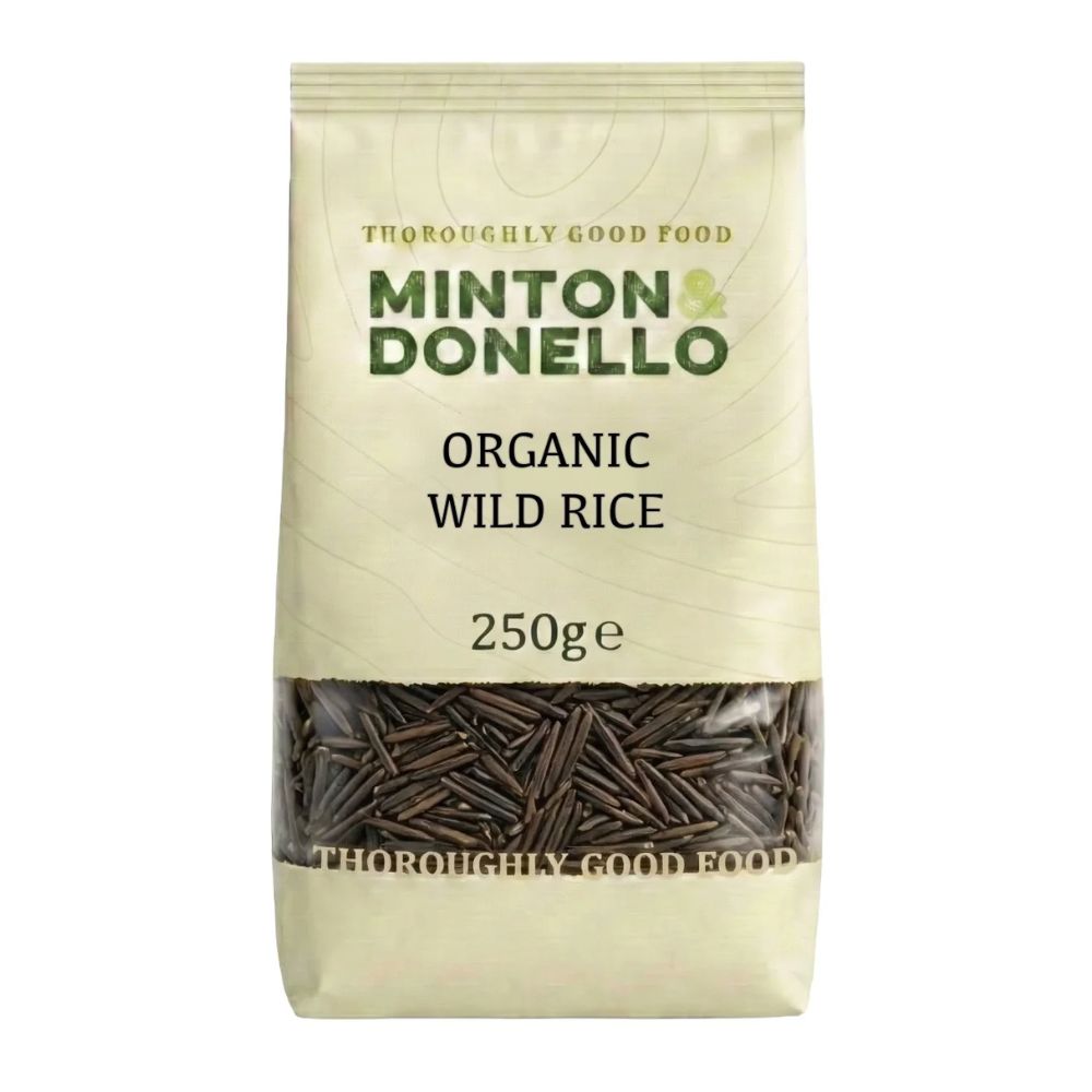 Bag of Minton & Donello Organic Wild Rice on a white background