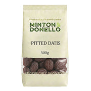 Bag of Minton & Donello pitted dates on a white background