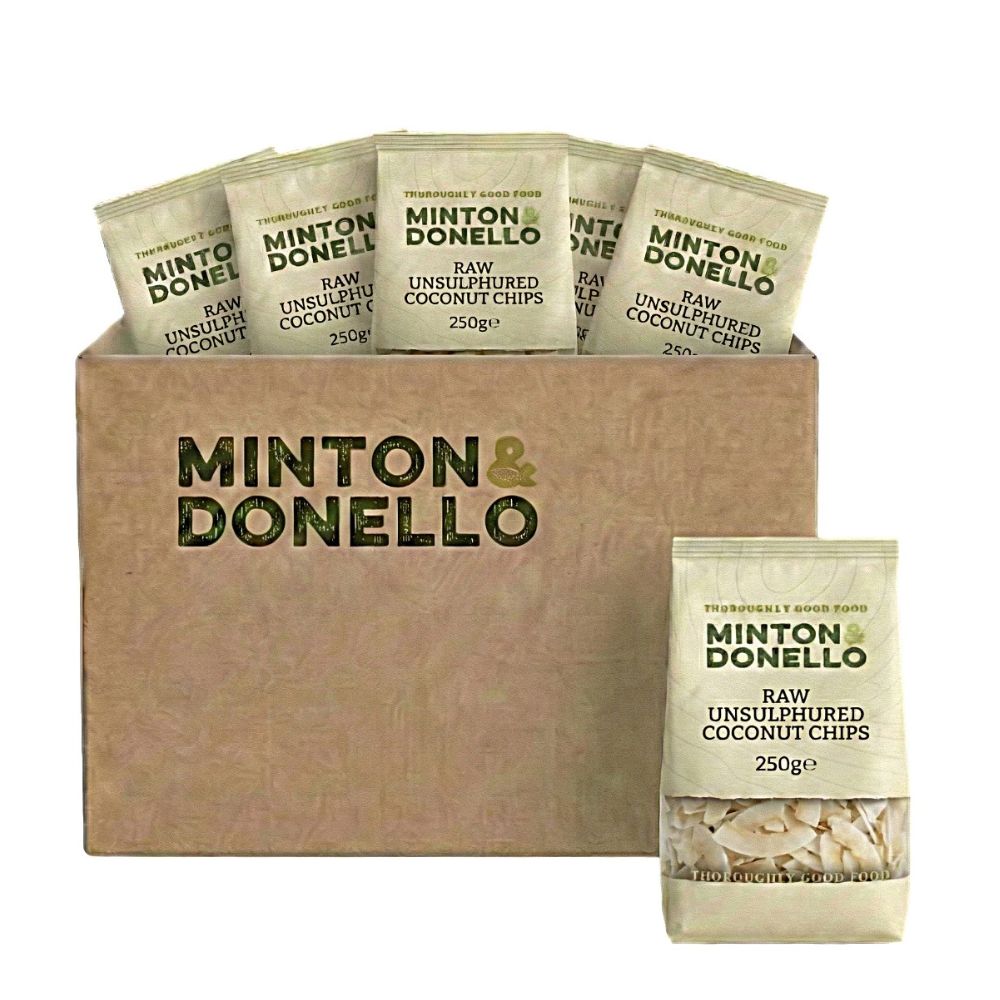 Minton & Donello Raw Unsulphured Coconut Chips 6 x 250g