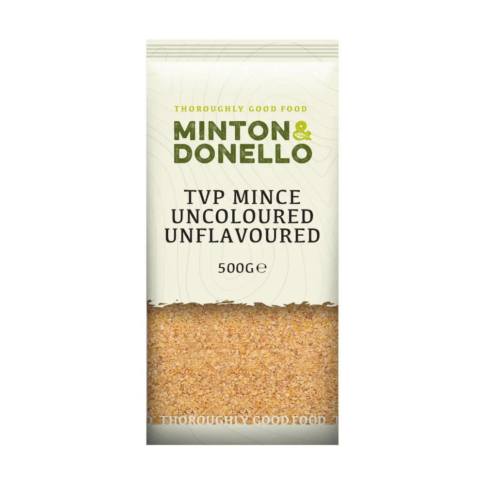 Package of Minton & Donello TVP Mince on a white background