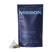 Mission Focus tea package with a tea bag on a white background