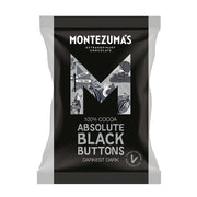 Montezuma's Absolute Black Buttons chocolate packaging on a white background