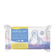natracare baby wipes packaging on a white background