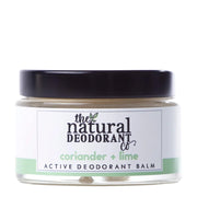Jar of active deodorant balm with 'The Natural Deodorant Co' label on a white background