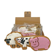 Display of animal-shaped cookies with 'Original Biscuit Bakers' branding.