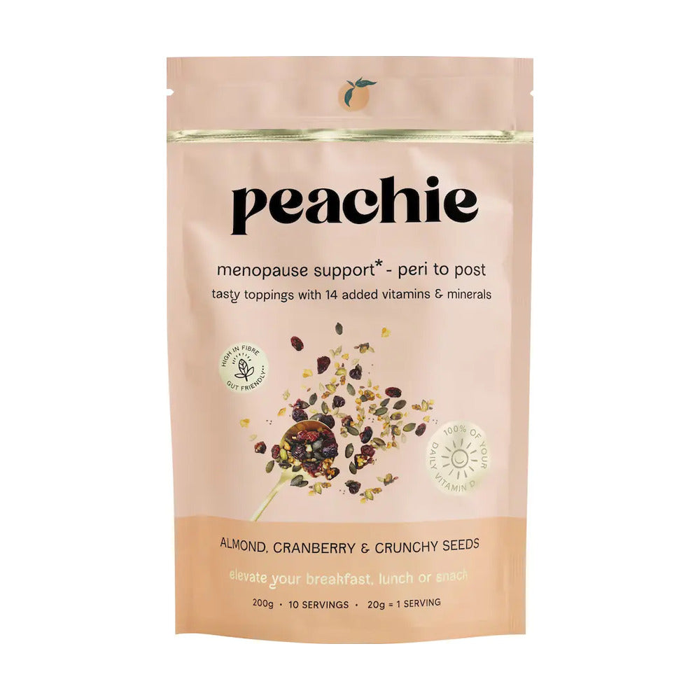 Peachie menopause support package on a white background