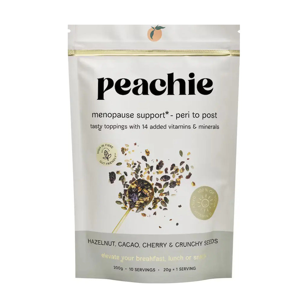 Peachie menopause support package on a white background