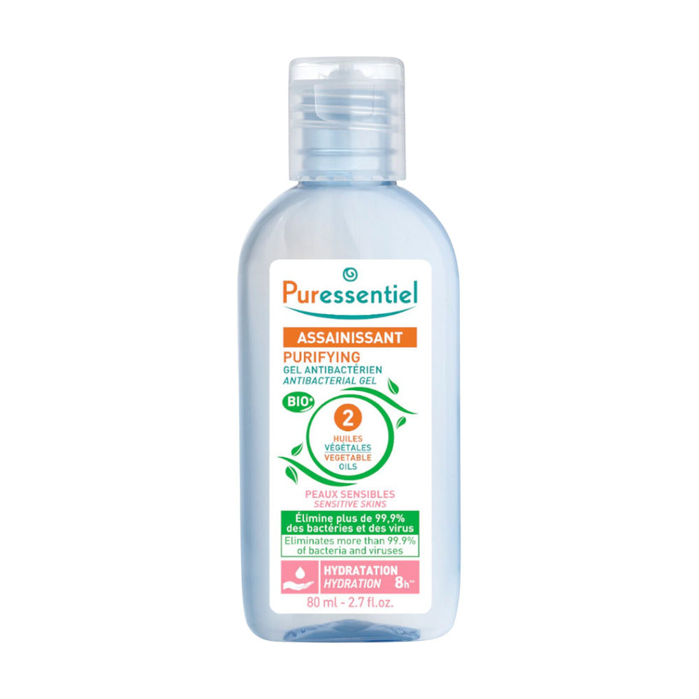 Puressentiel antibacterial gel bottle on a white background