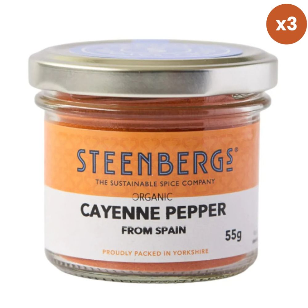 Steenbergs Organic Cayenne Pepper 3 x 55g