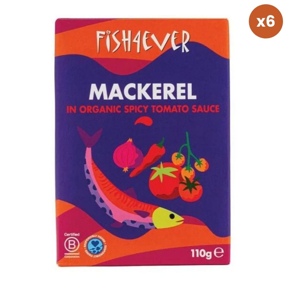 Fish4Ever Mackerel Fillets in Organic Tomato Sauce 6 x 110g
