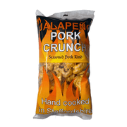 Bag of Pork Crunch with fiery design on a white background