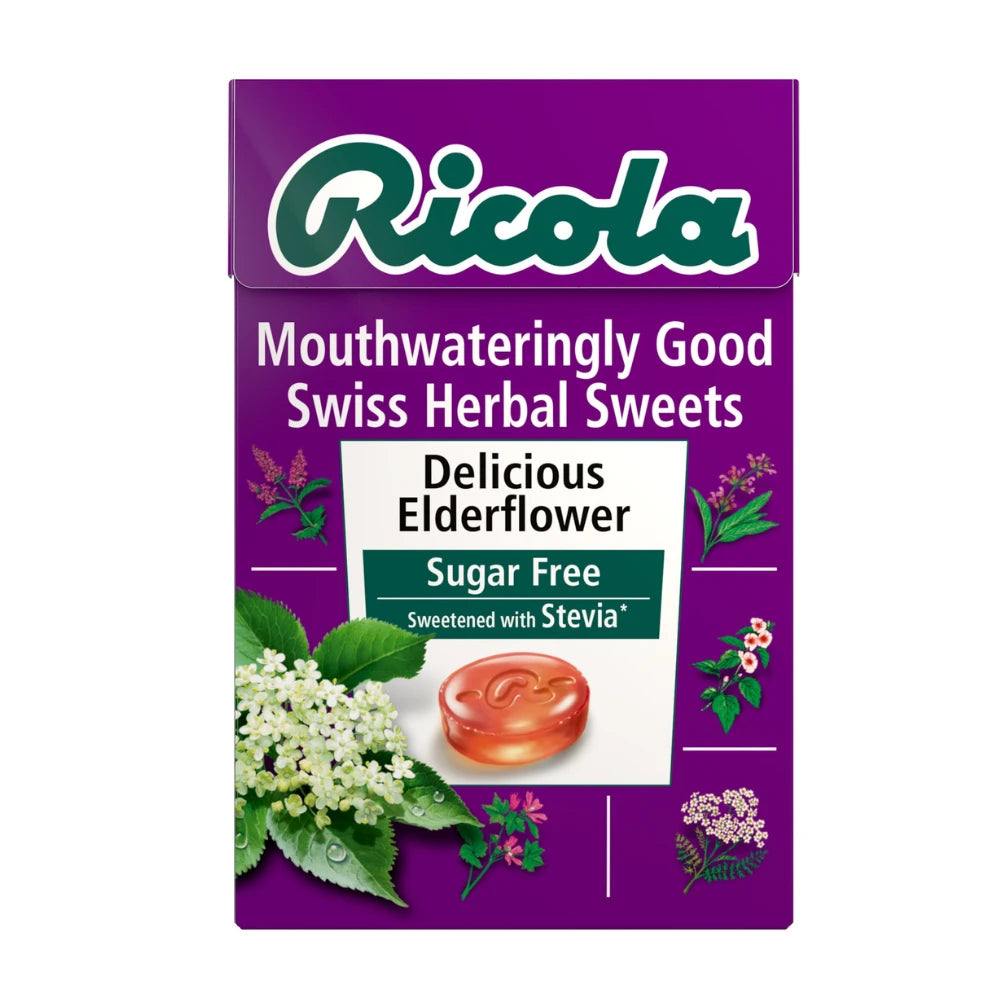Ricola Elderflower Sugar Free Box Herbal Sweets 20 x 45g