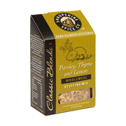 Box of Shropshire Spice parsley, thyme, and lemon stuffing mix on a white background