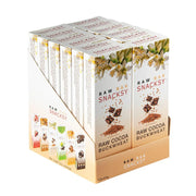 Box of Snacksy raw cocoa buckwheat bars on a white background