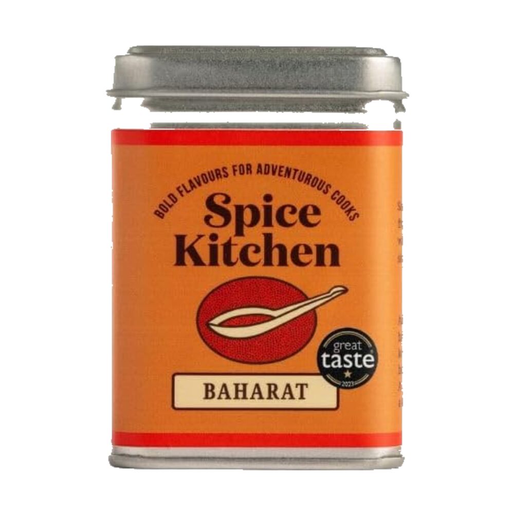 Spice Kitchen Baharat spice can on a white background