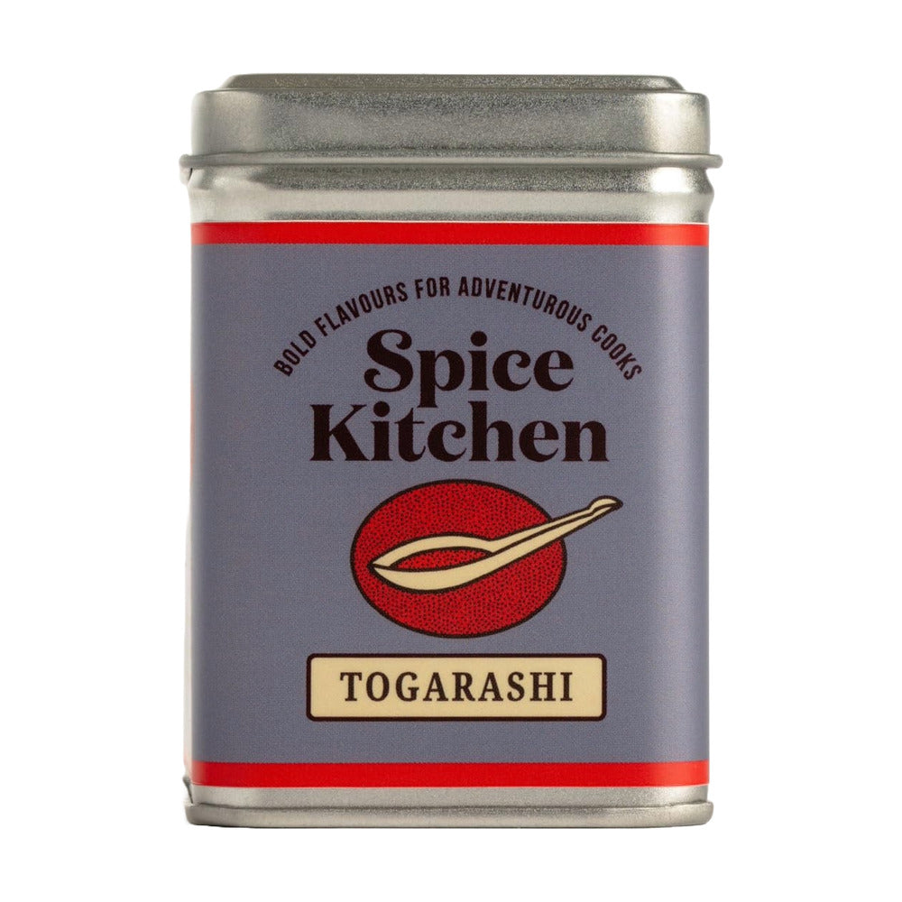 Spice Kitchen Togarashi spice tin on a white background