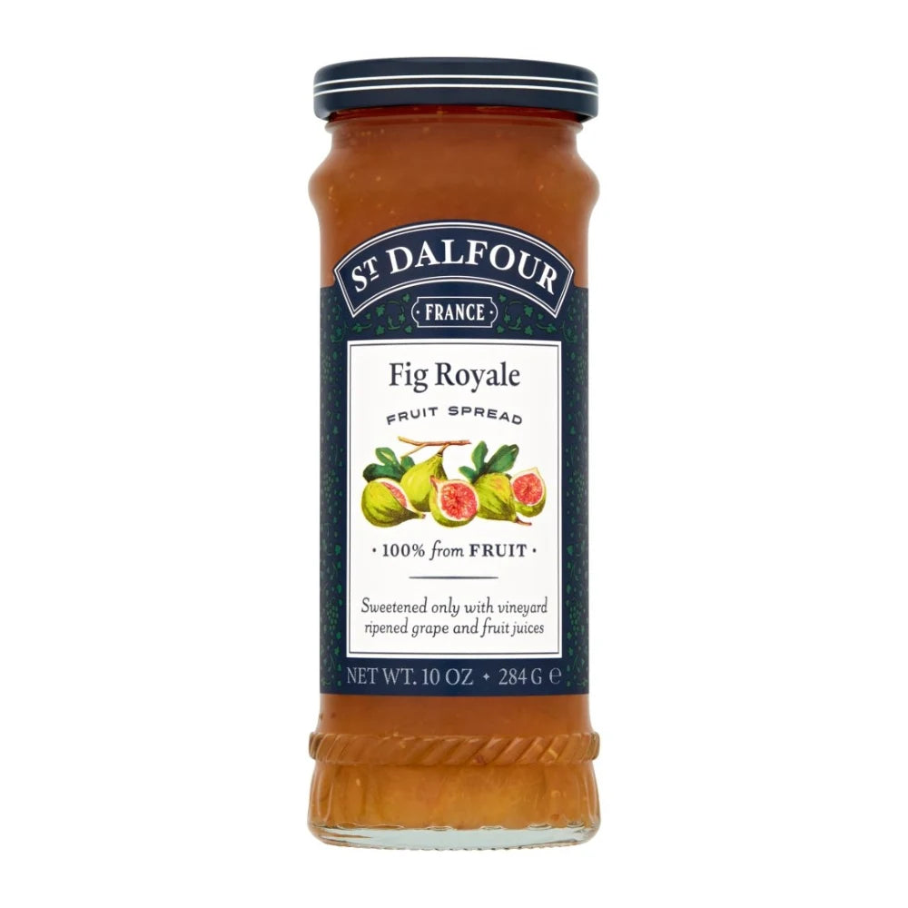 St. Dalfour Fig Royale fruit spread jar on a white background