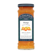 St. Dalfour orange fruit spread jar on a white background