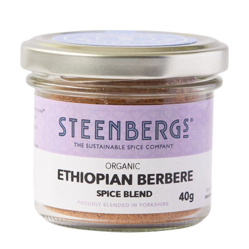 Steenberg's Ethiopian Berbere spice blend jar on a white background