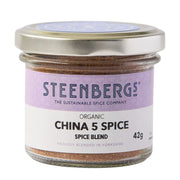 Steenbergs Organic China 5 Spice spice blend jar on a white background