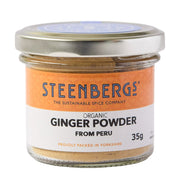 Steenbergs ginger powder jar on a white background