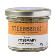 Steenbergs organic rosemary jar on a white background