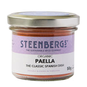Steenbergs organic paella spice jar on a white background