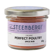 Steenbergs Organic Perfect Poultry Spice Rub jar on a white background